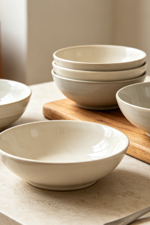 Classic Glazed Ceramic Serving Bowl Collection