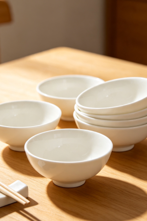 Elegant Round Ceramic Rice Bowl Assortment