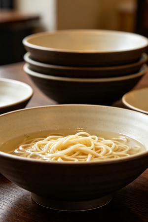 Deep Ceramic Noodle Bowl Dining Set